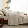 thumbnail image 7 of Size Comforter Set - 7 Pieces Bed in a Bag King, Complete Bedding Sets Bed Set for All Season with Comforter, Flat Sheets, Fitted Sheet, Pillowcases & Shams Oatmeal, 7 of 7
