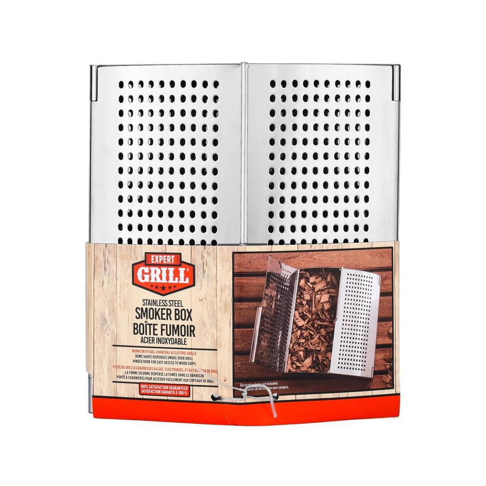 EXPERT GRILL STAINLESS STEEL SMOKER BOX, STAINLESS STEEL SMOKER BOX