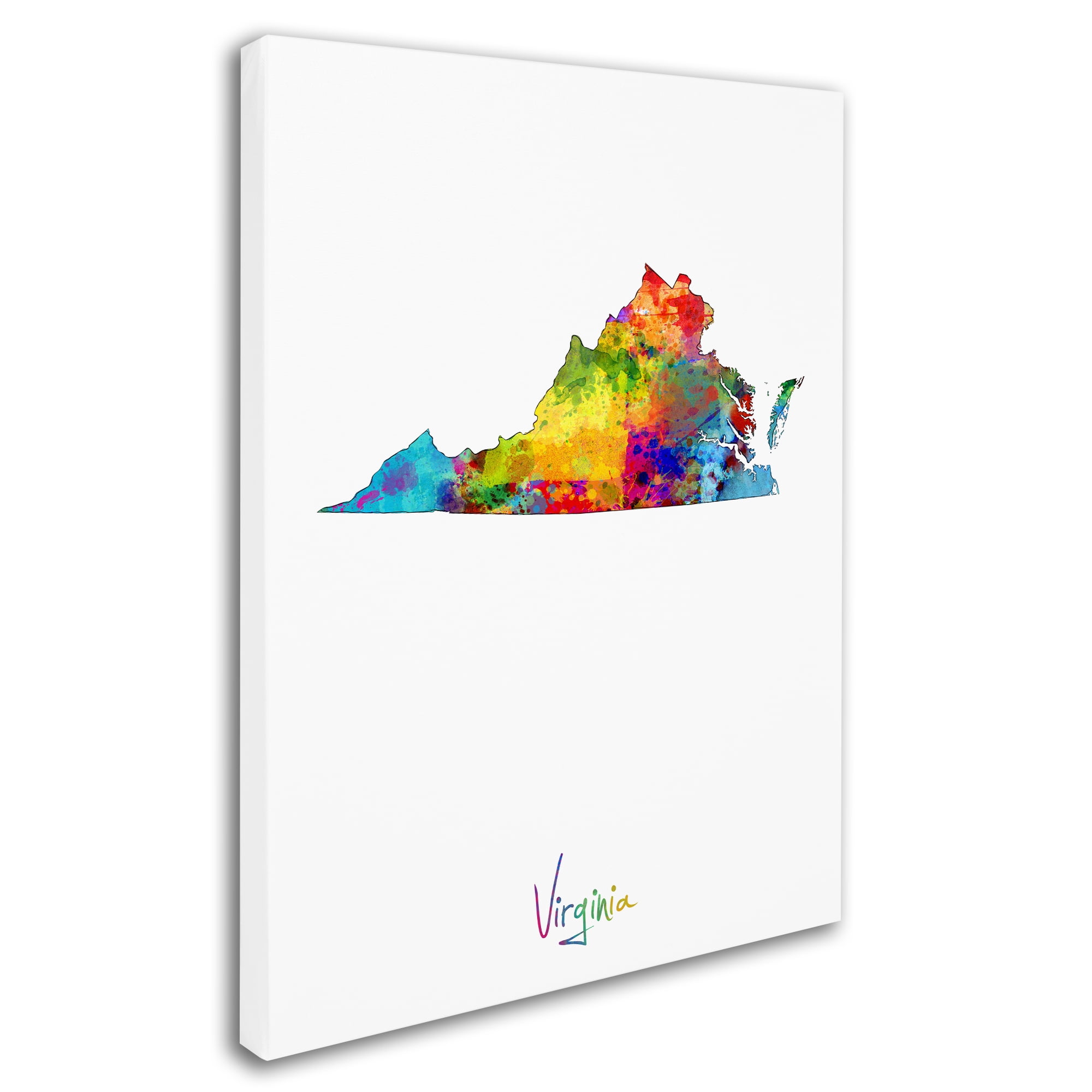 Trademark Fine Art "Virginia Map" Canvas Art by Michael Tompsett