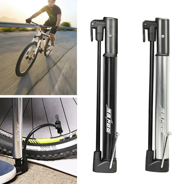 mfyjkho Bomba para bicicleta de montaña SHAOO, minibomba universal francesa de aleación de aluminio con soporte, 290 mm, incluye boquilla y herrajes de montaje.