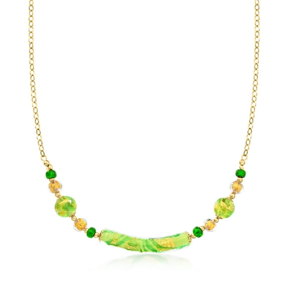 Ross-Simons Italian Multicolored Murano Glass Bead Necklace in 18kt Gold Over Sterling, Women's, Adult