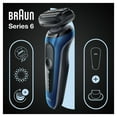 thumbnail image 4 of Braun Series 6 6020s Electric Shaver with Precision Trimmer, Wet & Dry, Rechargeable, Cordless Foil Shaver, Blue, 4 of 7
