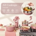 thumbnail image 4 of CAROTE 21-Piece Ceramic Cookware Set, Nonstick Pots and Pans with Steamer, Induction Compatible, Pink, 4 of 10