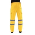 thumbnail image 3 of BUWTTER Men's Loose Fit High Visibility Safety Cargo Pants with Reflective Stripes Solid Color Cotton Work Trousers Yellow S, 3 of 3