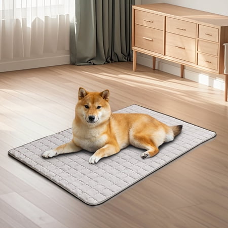 RBCKVXZ Dog Cooling Mat Non-Slip Pet Cooling Pads Summer Cool Pads Pet Mat Outdoor for Dogs & Cats Machine Washable (Dark Blue S: 18 x 24 )