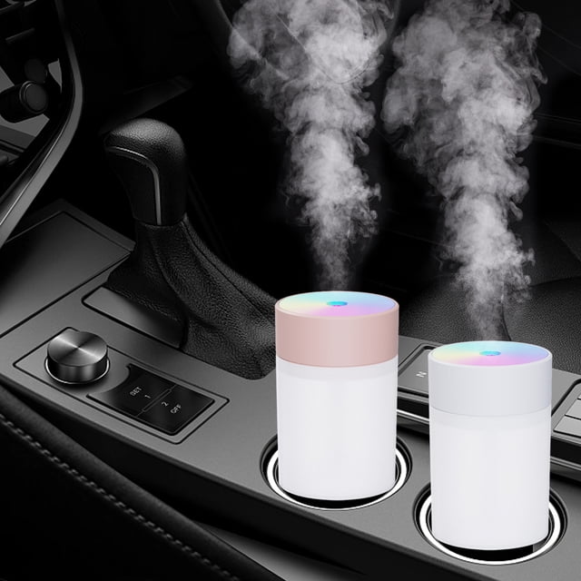 USB Car Humidifier with Aromatherapy & Colorful LED Lights - Portable 200mL Mini Humidifier for Home, Office, and Low Noise Bedroom Use