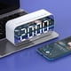 thumbnail image 3 of Reloj despertador digital Seitruly con altavoz Bluetooth soporte para teléfono pantalla de temperatura blanco, 3 of 6