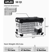 ICECO APL55 Dual Zone Portable Refrigerator Freezer Bluetooth Controlled, 55 Liter 12v Freezer with SECOP Compressor