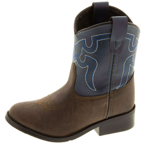 SMOKY MOUNTAIN BOOTS Toddler Monterey Western Boots, Color: Brown/Navy, Size: 6.5