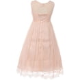 thumbnail image 3 of Little Girl Lace Flower Girl Dress Decorated 3D Flower Neckline Navy 6 CC 5036, 3 of 4