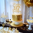 thumbnail image 3 of Adorno para Pastel Yotawebery Feliz 97º Cumpleaños Brillo Dorado, 3 of 7