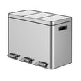 thumbnail image 2 of Poubelle Rectangulaire de Recyclage de 8 Gallons avec 2 Compartiments, Argent, 2 of 9