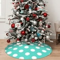 thumbnail image 4 of Cauagu 30" Christmas Tree Skirt Teal Turquoise And White Polka Dot Pattern Christmas Tree Decorations Tree Mat for Xmas Decorations Occasion Holiday Home Decor -30", 4 of 7