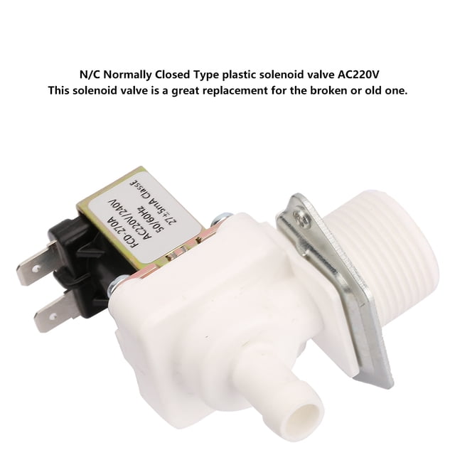 Válvula Solenoide AC 220V N/C Tipo Normalmente Cerrado Plástico