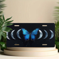 thumbnail image 6 of 1 Pcs License Plate Covers & Frames, Blue Butterfly amidst Moon Phases For Decorative Front, Aluminum License Plate Covers & Frames Cover For Men Women, 12" X 6", 6 of 7