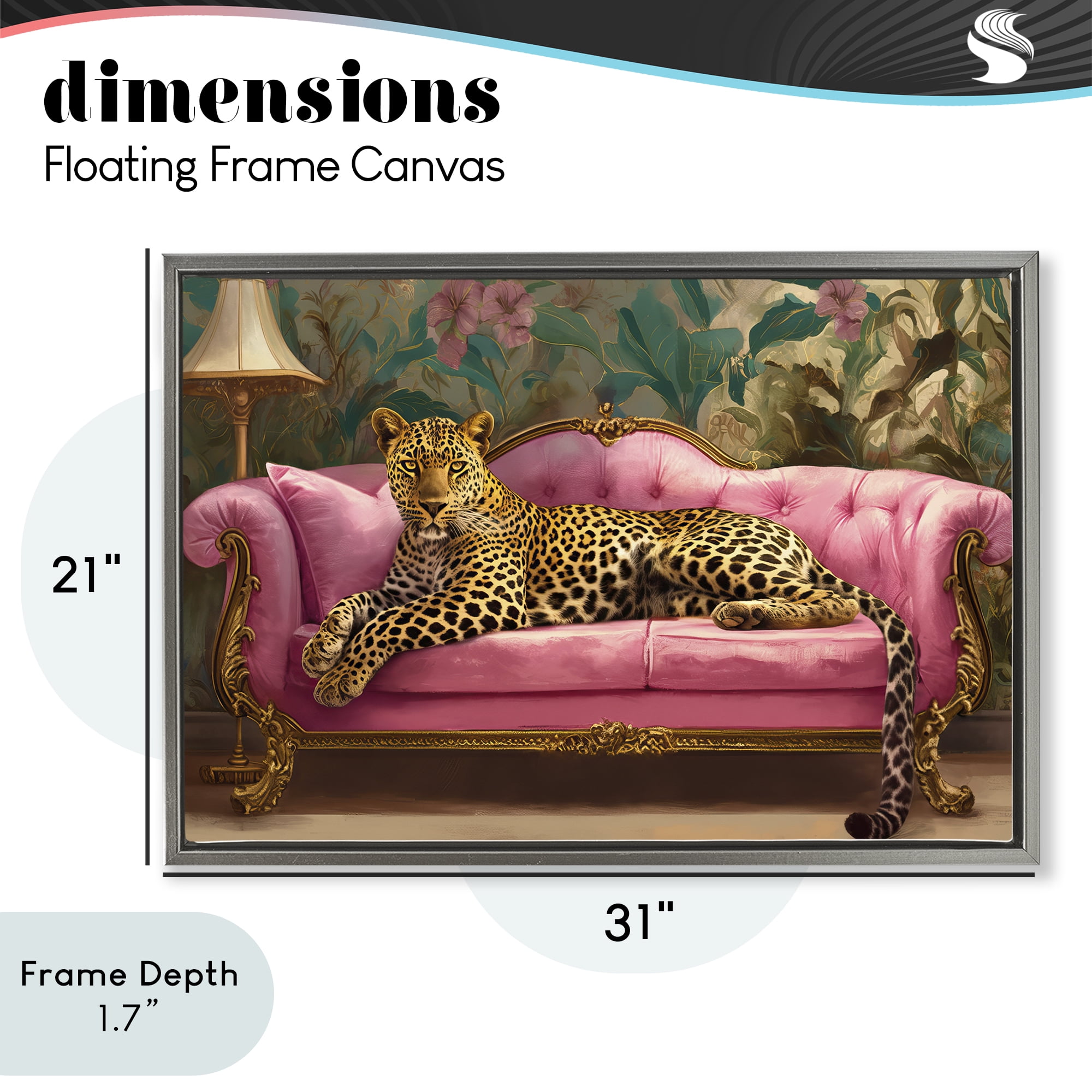 Stupell Industries Exotic Lounging Leopard Gray Framed Floater Canvas Wall Art, design by Tina LeCour