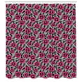 thumbnail image 3 of Ambesonne Luau Shower Curtain, Pink Hibiscus Modern Leaf, 69"Wx84"L, Pink Black and White, 3 of 3