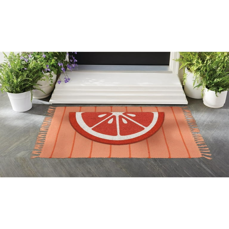 Mainstays by Becky G. & Alejandra Coir Outdoor Mat, Orange Slice