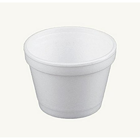 Dart 4 Ounce Foam - Dart 4J6, 4-Ounce Customizable White Foam Cold And Hot Food Container with White Plastic Flat Vented Lid, Dessert Ice-Cream Yogurt Cups, Sauce Dressing Containers with Matching Covers (100)