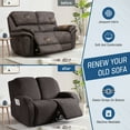 thumbnail image 4 of TAOCOCO Recliner Sofa Slipcovers 3 Pieces Couch Covers for Reclining Loveseat Stretch 2 Seat Sofa Cover for Kids Pets, Chocolate, 4 of 9