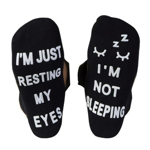 ZUARFY Novelty Funny Saying Ankle Socks I Am Not Sleeping Resting Eyes Hosiery Gifts