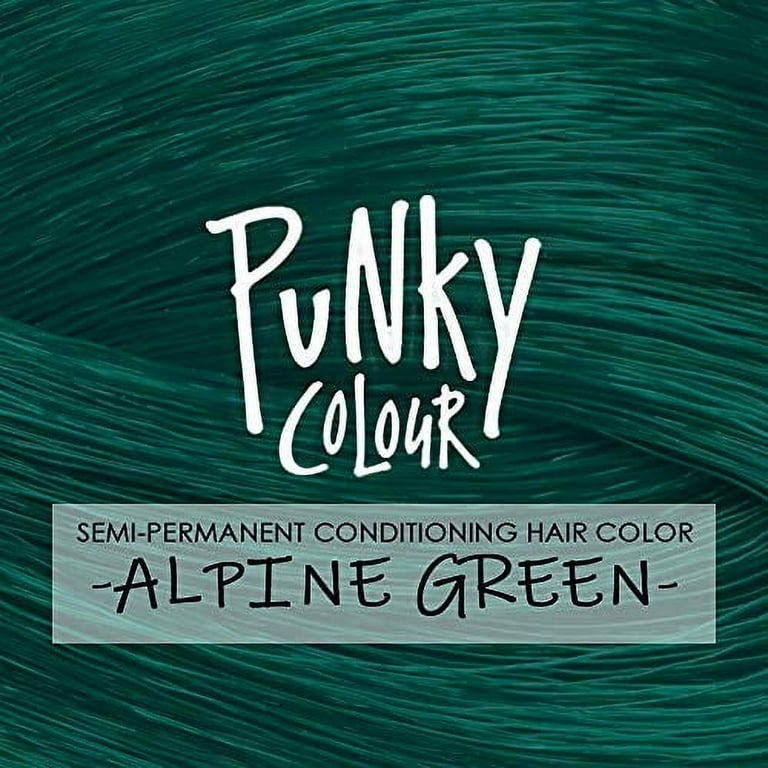 Punky Alpine Green Semi Permanent Conditioning Hair Color, Vegan, PPD and  Paraben Free, lasts up to 25 washes, 3.5oz