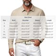 thumbnail image 5 of Men's Linen Shirts Long Sleeve Polo-Collared Button Solid Color Shirt Versatile Breathable Casual Business Tees (XL, Khaki), 5 of 5