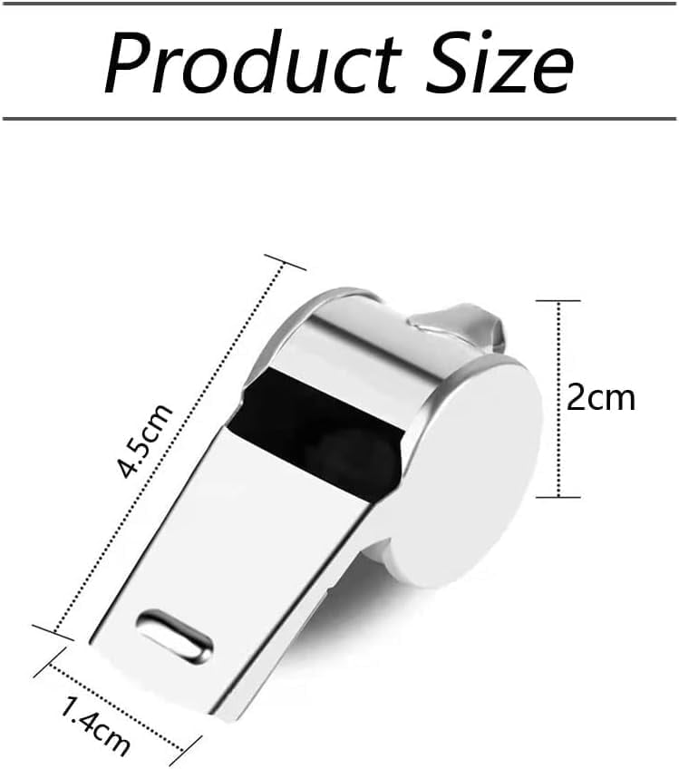 6 Pcs Stainless Steel Whistle, Referee Whistles, Strong Metal Whistle with Lanyard for Coaches, Strong and Durable for Referees, Coaches, Lifeguards, Team Sports