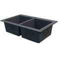 thumbnail image 4 of Transolid Radius 33in x 22in silQ Granite Drop-in Double Bowl Kitchen Sink with 5 CABDE Faucet Holes, In Grey, 4 of 4