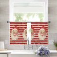thumbnail image 2 of Red Santa Christmas Sheer Curtains 54 Inches Length 2 Panels Set, Window Sheer Curtains for Living Room/Bedroom, Xmas Snowflake Red Striped Light Filtering Rod Pocket Curtain 52'' x 54'' x 2, 2 of 7