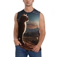 thumbnail image 1 of Balery Pyramid Desert Cat Camisetas sin mangas para hombre, absorbe la humedad y protege contra el mal olor.-XX-Large, 1 of 7