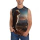 thumbnail image 1 of Balery Pyramid Desert Cat Camisetas sin mangas para hombre, absorbe la humedad y protege contra el mal olor.-Large, 1 of 7