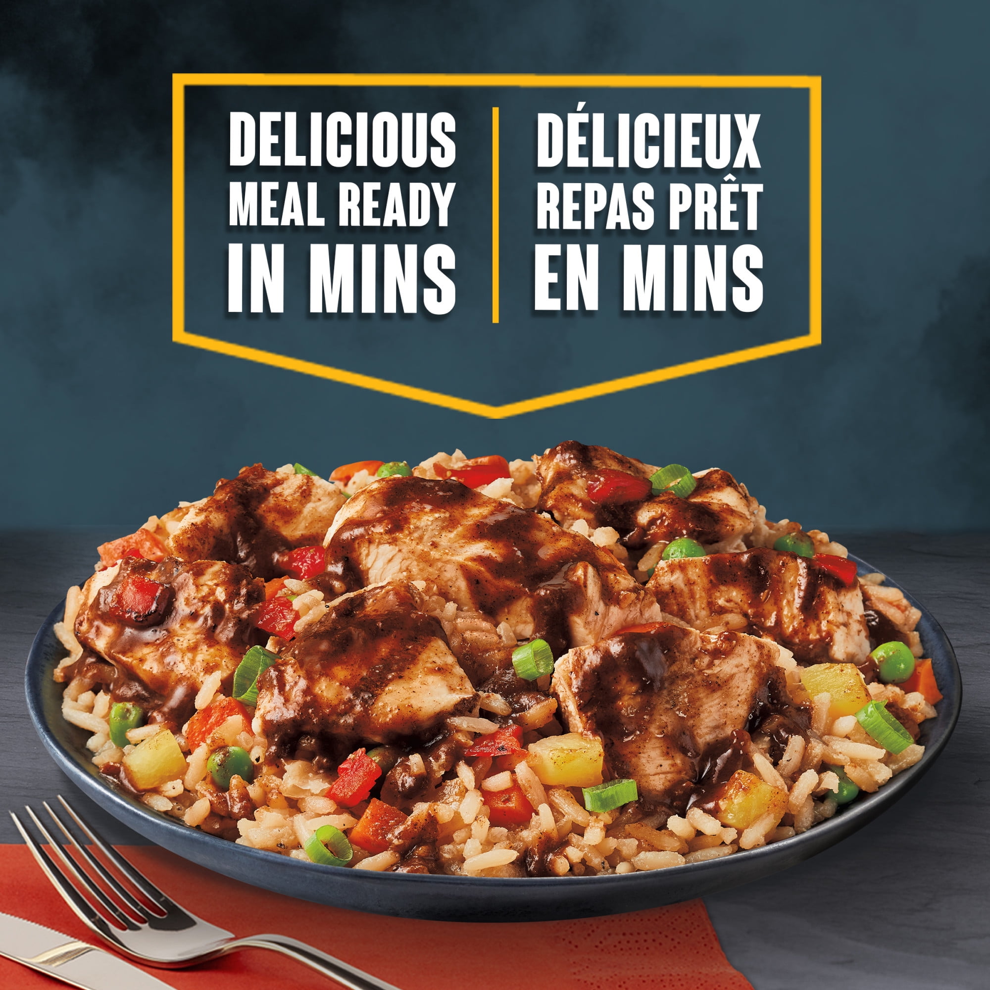 CRAVE Smoky Jerk Chicken on Rice with Pineapple Frozen Meal, 300 G Box, CRAVE Smoky Jerk Chicken on Rice with Pineapple Frozen Meal, 300 g Box