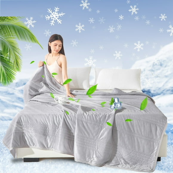 Juego de edredón de doble cama para verano más fresco, edredón de todas las estaciones, cubierta suave, 39x59 pulgadas, edredón de aire acondicionado, color gris