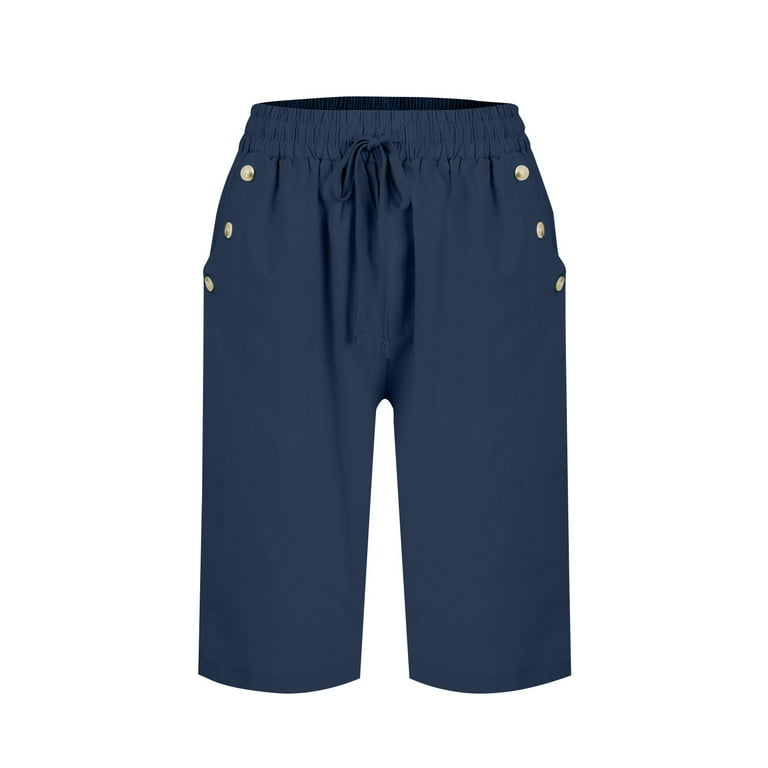 Women Shorts Dress Shorts for Women Long Shorts for Women Womens Pull On Shorts Shorts for Women Knee Length Bermuda Shorts Drawstring Elastic
