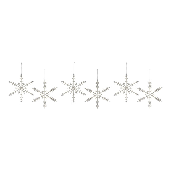 Melrose International LLC Snowflake Ornament (Set of 6) 14"H Iron/Glass