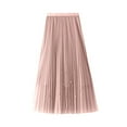 thumbnail image 3 of Women's Mesh Skirt Autumn And Winter Waisted Half Skirt Feminine Temperament Fairy Pleated Skirt Half Skirt Skirt Leggings for Women plus Size Midi Skirt Lace up Skirt Sweater Skirt Set Side Skirt Bed, 3 of 3