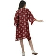 thumbnail image 5 of Moomaya Front Open Printed Shrug 3/4 Sleeve Georgette Beach Cover Up For Women, 5 of 6