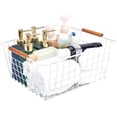 thumbnail image 7 of JL Large white wire baskets with Wooden Handles for storage pantry, Storage Organizer Baskets, Household Refrigerator for Cabinets, Closets, Bedrooms, kitchen - Set of 2（White）, 7 of 7