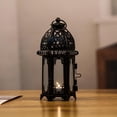 thumbnail image 4 of Candelabro vintage con forma de farol para velas de té, ideal para interiores y exteriores, fiestas navideñas. Negro, 4 of 7