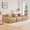 Camel + Teddy + 3 Seat, variant on Boneless Sofa,3 Seat High-Quality Teddy Fabric,Anti-Slip Design,No Assembly Curved Armrests Streamlined,32D High Density Sponge For Living Rooms Bedrooms Reading Nook,Orange
