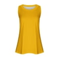 thumbnail image 5 of Mrat Knit Tank Tops for Women Women Tank Summer Solid Color Round-Neck Sleeveless Casual Tunic Tops Blouse S-81 Yellow M, 5 of 6