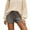 Grey, variant on Letdown Women's Sweater Shorts Slim Fit Cable Knit Ribbed Knit Mini Lounge Bottom Solid Drawstring Elastic Waist Shorts (Beige,L)