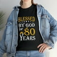 thumbnail image 2 of Vintage Blessed by God for 80 years Happy 80th Birthday Tshirt, 2 of 2