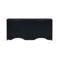 thumbnail image 3 of Sideboard Buffet Cabinet With 4 Doors Modern Kitchen Storage Cabinet With Vertical Stripes Wavy Bottom Design Adjustable Shelves, 3 of 9