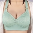 thumbnail image 2 of Penkiiy Women Bras Woman's Embroidered Glossy Comfortable Breathable Bra Underwear No Rims Green Bras, 2 of 4