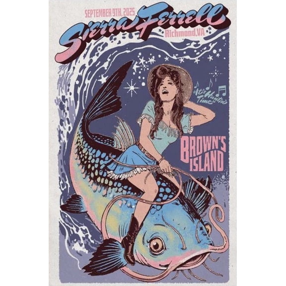 Sierra Ferrell 2025 Concert Poster Washington DC Official Screen Print Size 24''x36''-Gategoo