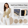 thumbnail image 6 of Lentta Sweater Vest Tops for Women Button Down V Neck Cardigan Sleeveless Knit Fall Top for Women, 6 of 7
