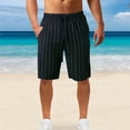 thumbnail image 2 of Blekii Men's Linen Shorts, Casual Lightweight Drawstring Shorts Spring Summer Casual Sports Bottoms, Breathable Lightweight Shorts for Hot Weather, Comfortable Lounge Or Beach, 2 of 6