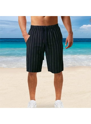 Black pinstripe shorts deals